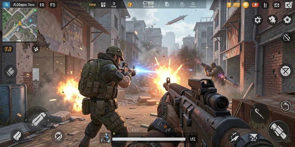 Tampak aksi seru di C789 dengan grafis FPS yang mengagumkan.