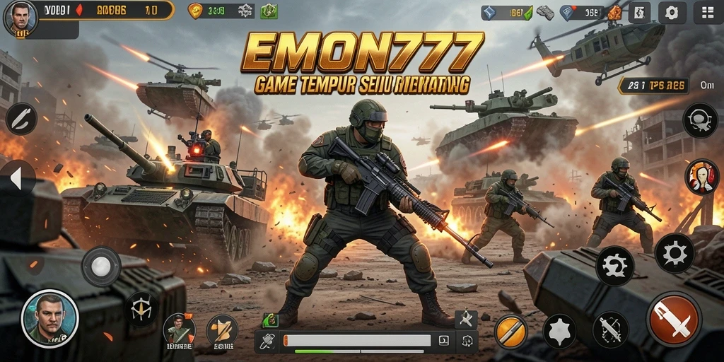 Tampilan gameplay EMON777 yang mendebarkan dalam mode TPS.
