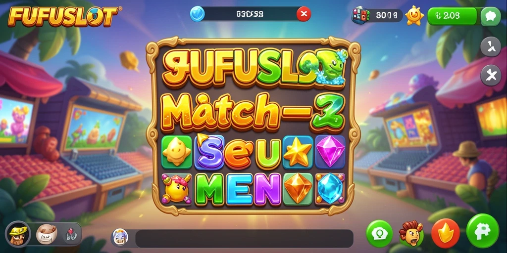Tampilan gameplay menarik di FUFUSLOT dengan keseruan Match-3.