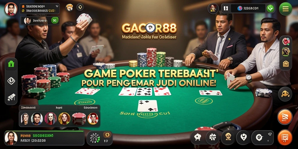 Screenshot gameplay GACOR88 menampilkan suasana permainan poker yang seru.