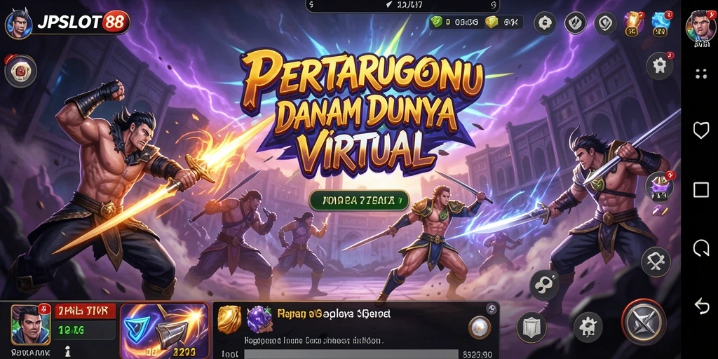 Screenshot JPSLOT88 menampilkan pertarungan seru antara dua karakter.