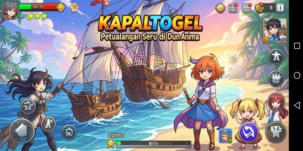Tangkapan layar gameplay KAPALTOGEL dengan aksi Anime yang seru.