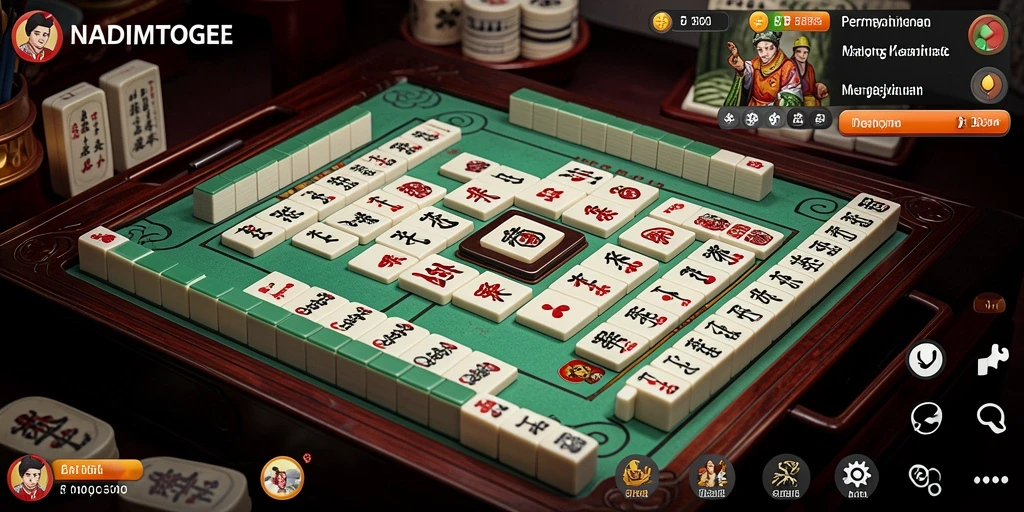 Tampilan gameplay <strong>NADIMTOGEL</strong> dengan ubin Mahjong yang menarik.