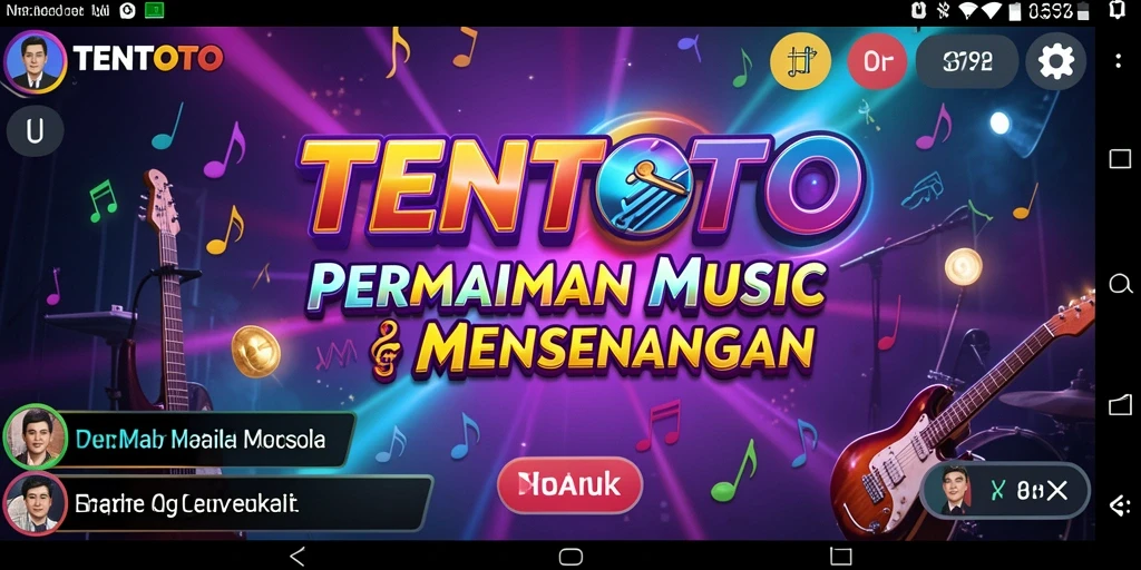 Tangkapan layar utama TENTOTO menampilkan pengalaman bermain musik yang seru.