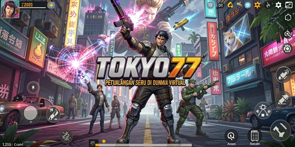 Tangkapan layar gameplay <strong>TOKYO77</strong> yang menunjukkan aksi petualangan seru.