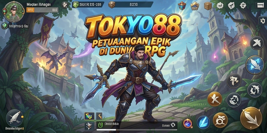 Tampilan permainan RPG yang mendalam dan penuh warna.