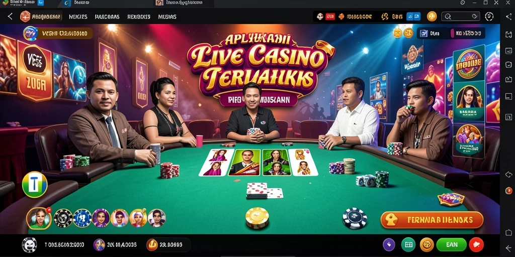 Tampilan utama gameplay Live Casino VC55 dengan dealer langsung.