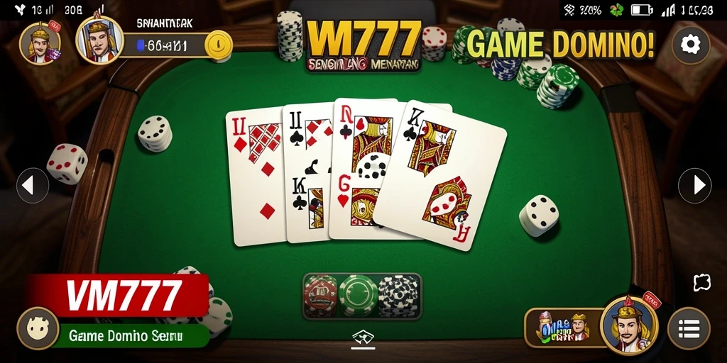 Tampilan menarik saat bermain game Domino di VM777.