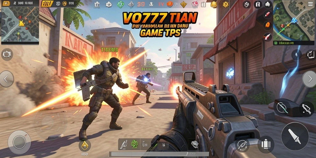 Screen capture dari gameplay VO777 menampilkan aksi pertempuran yang mendebarkan.