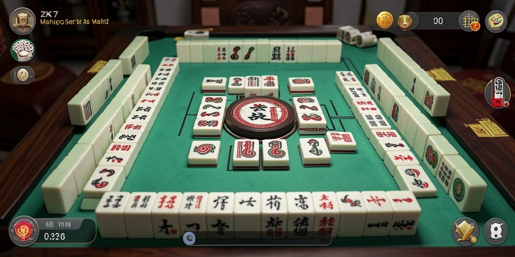 Tampilan gameplay menarik dari ZK7 yang menghadirkan Mahjong dengan desain modern.
